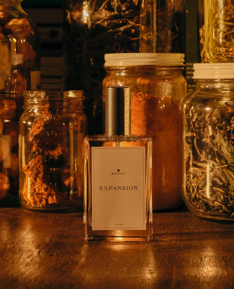 EXPANSION fragrance bottle from JW Marriott x Flamingo Estate Collaboration EXPANSION fragrance bottle from JW Marriott x Flamingo Estate Collaboration