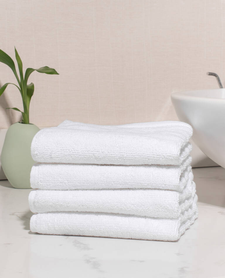 Westin Hotels stacked bath towels