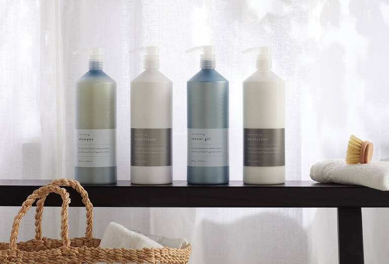 The Ritz-Carlton bath and body set (shampoo, conditioner, shower gel, moisturizer)