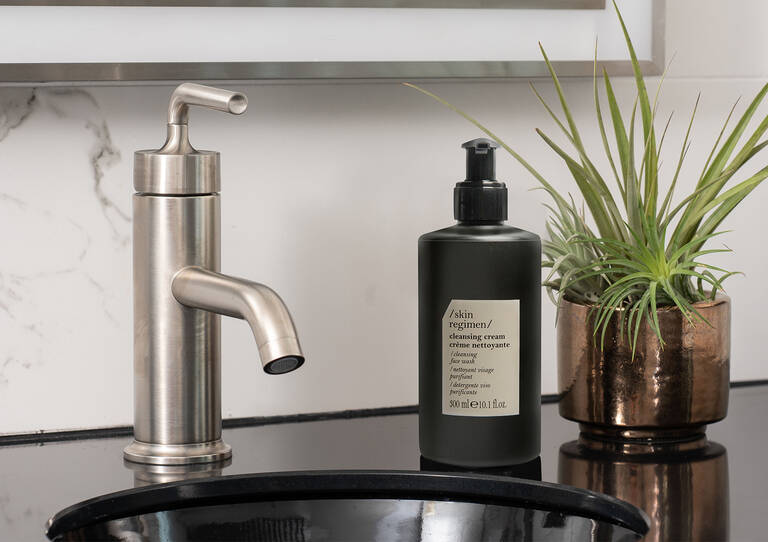 W Hotels cleansing cream on top of bathroom sink W Hotels cleansing cream on top of bathroom sink
