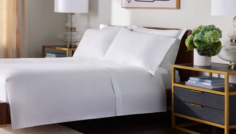 Fully made bed