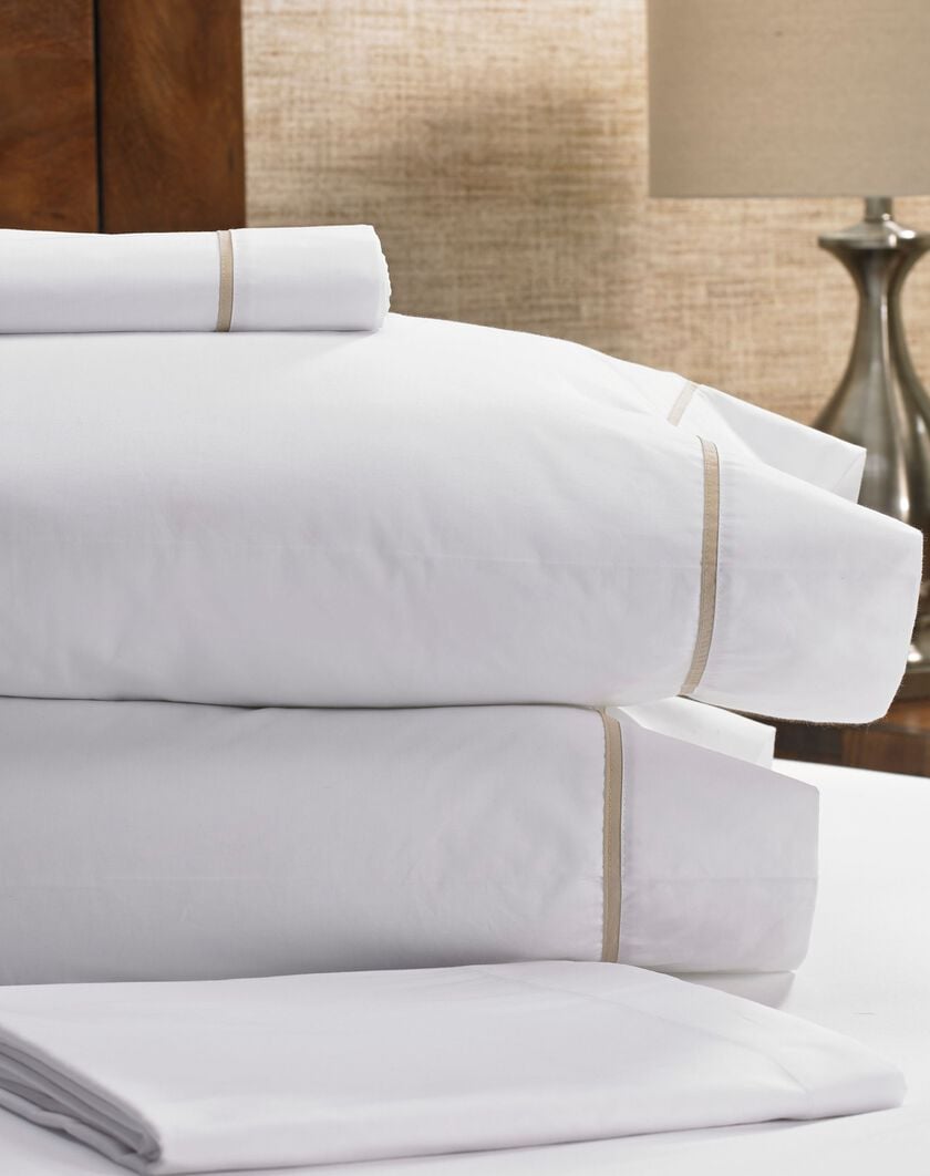Timeless Taupe Piping Sheet Set thumbnail number 1
