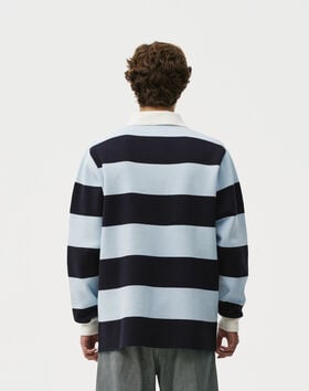 Late Checkout Light Blue/Navy Rugby Polo thumbnail number 4