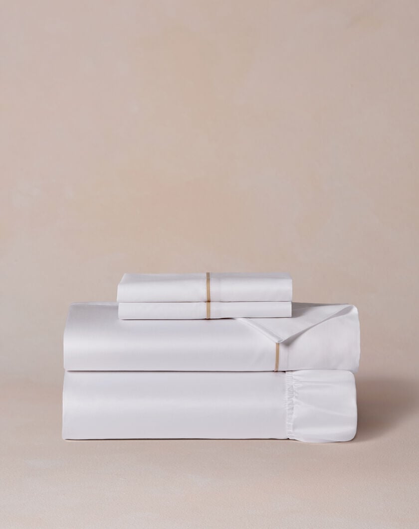 Timeless Taupe Piping Sheet Set thumbnail number 0