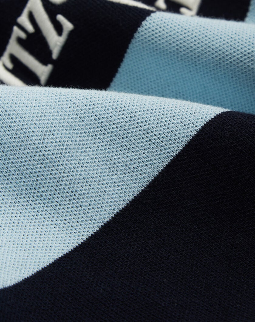 Late Checkout Light Blue/Navy Rugby Polo image number 2